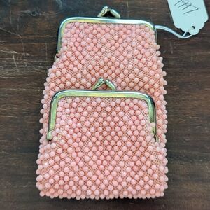 Elegant Pink Beaded Women's Bag